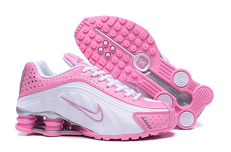 New Women Nike Shox R4 White Pink Trainer